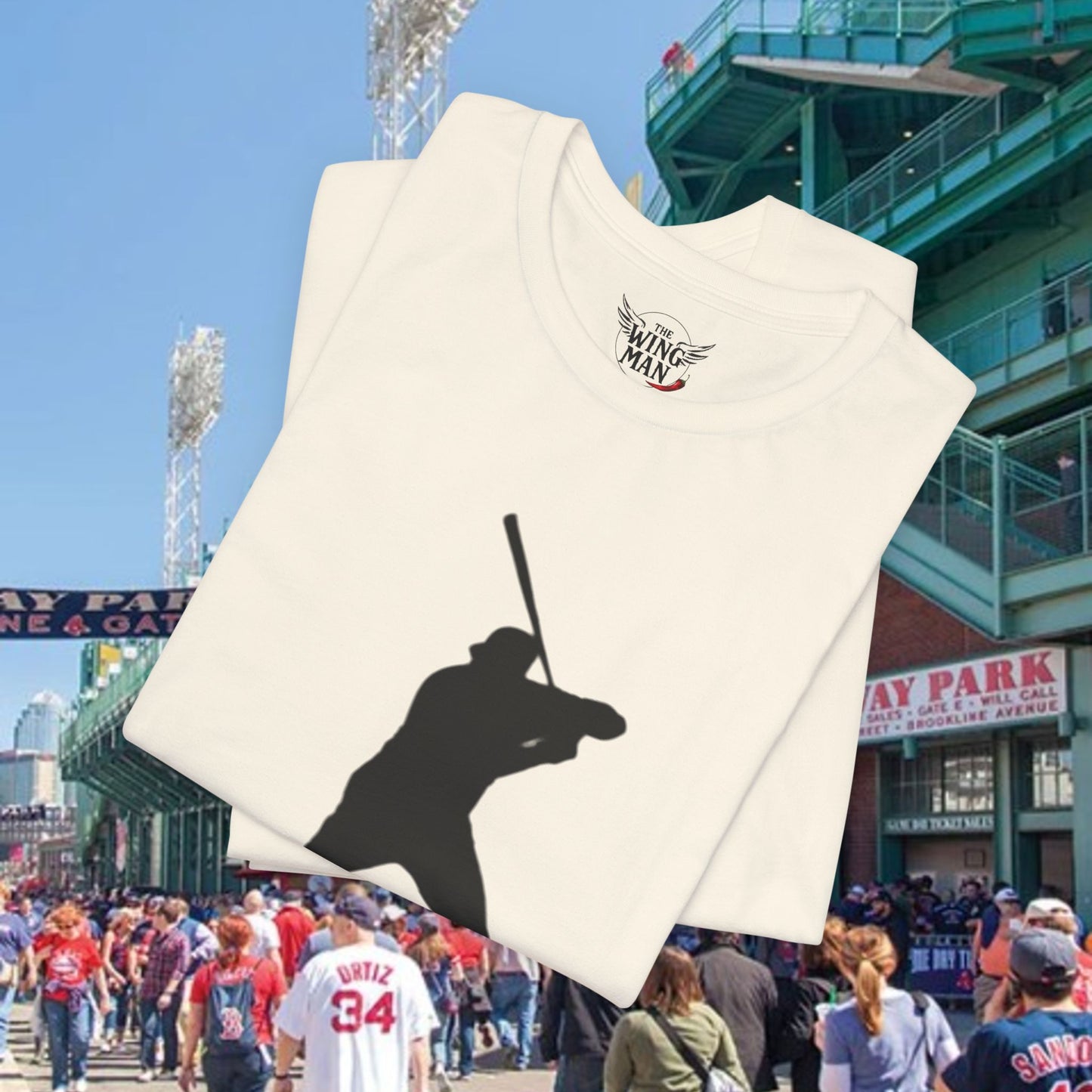 Baseball Stars Batter Silhouette T‑Shirt with Number 34 Back