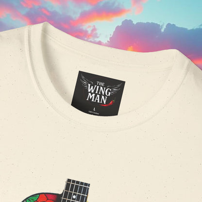 Colorful Acoustic Guitar T-Shirt, Music Lover's Tee, Festival Wear, Gift for Musicians, Vibrant Graphic Shirt