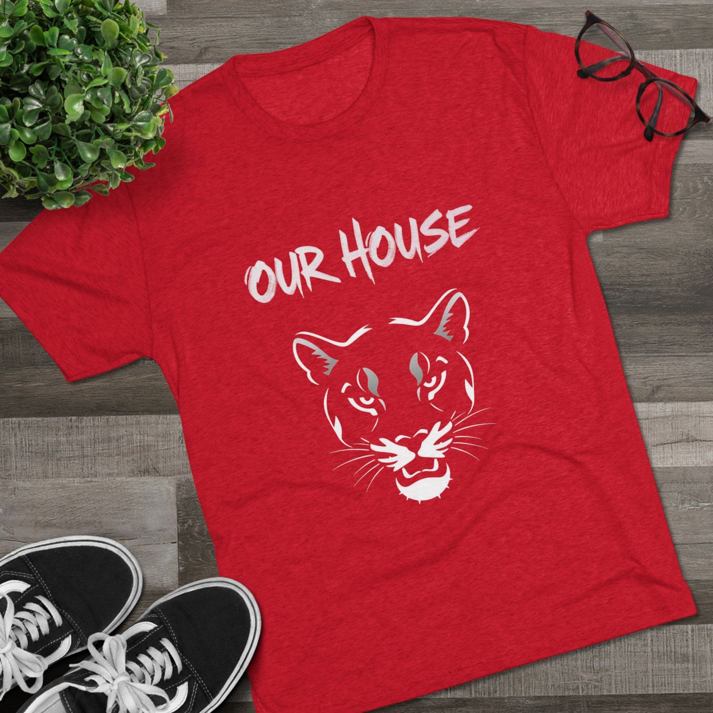 Our House Panther T-Shirt — Bold Cougar Face Graphic Tee