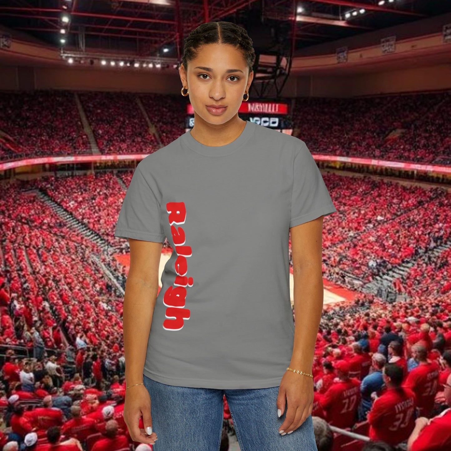 Raleigh Graphic Unisex Garment-Dyed T-shirt, Sports Fan Tee, College Apparel, Gift for Him/Her, Casual Wear, Spirit Wear