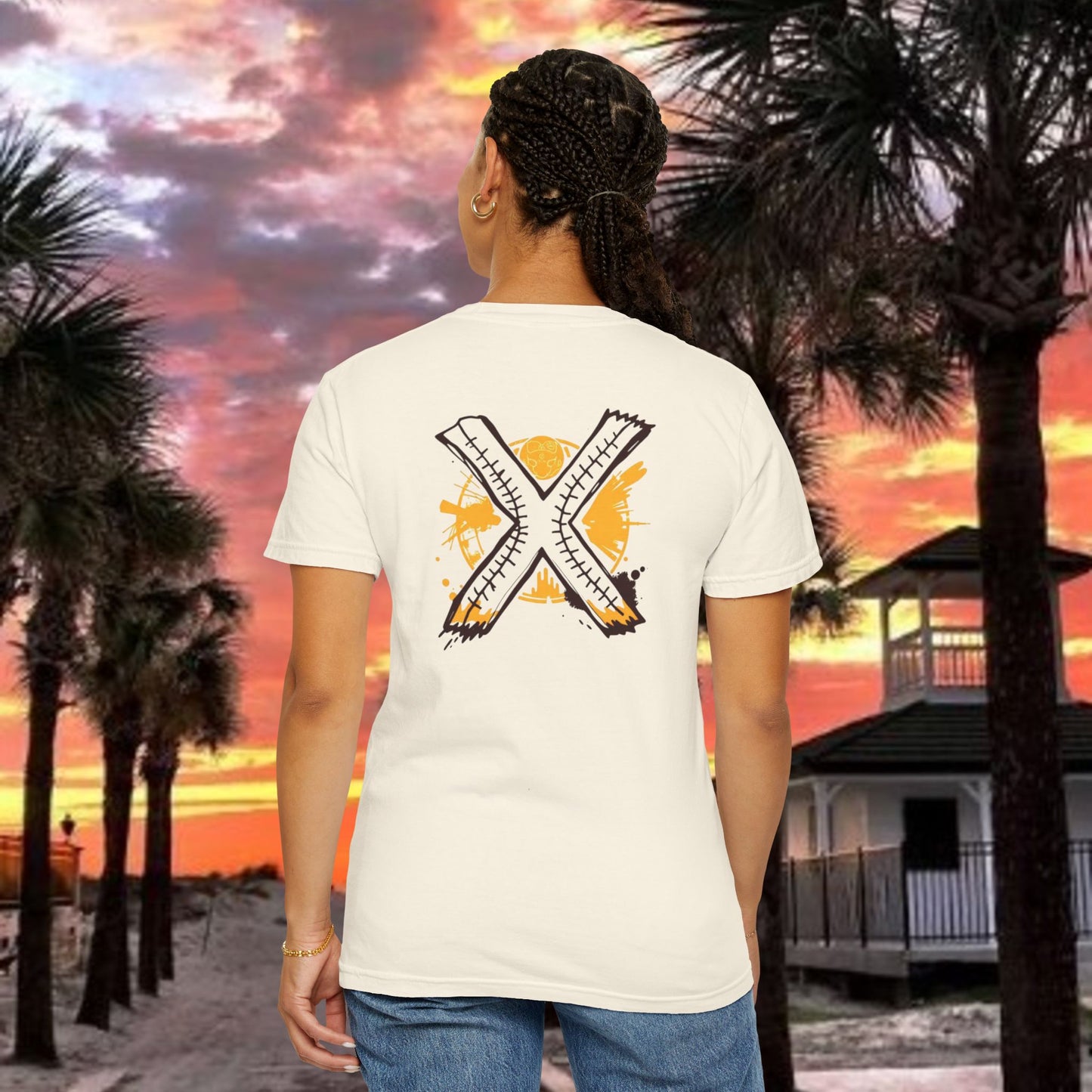 Number 2 Graphic T-Shirt — Bold Retro Patch Front & X Back Tee