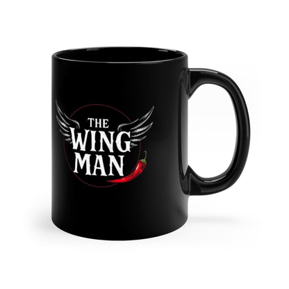 The Wing Man Black Coffee Mug — 11oz Funny Wingman Gift for Friends & Partners