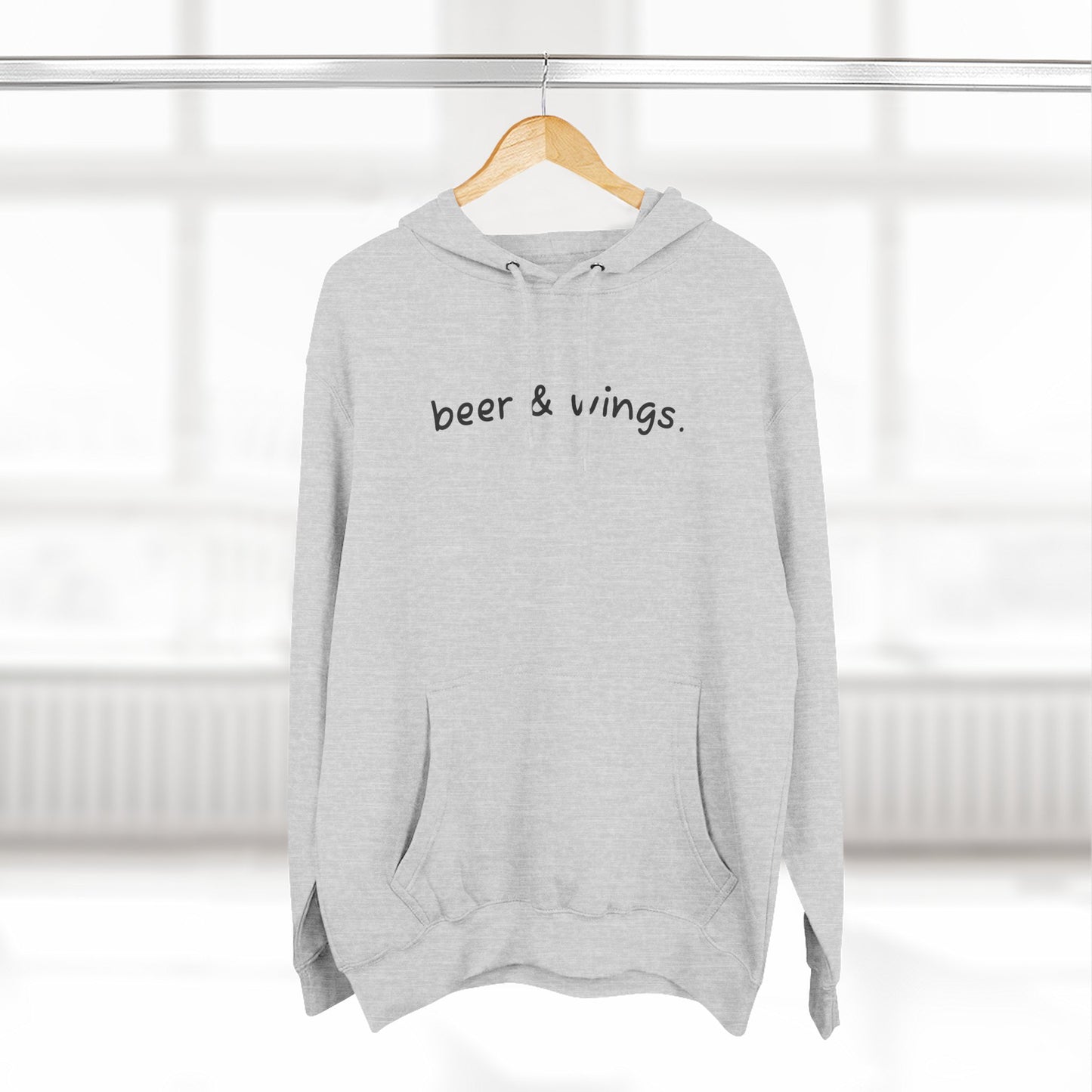 Beer and Wings Fleece Hoodie | Cozy Sweatshirt for Foodies, Gift for Beer Lovers, Casual Wear, Unisex Pullover