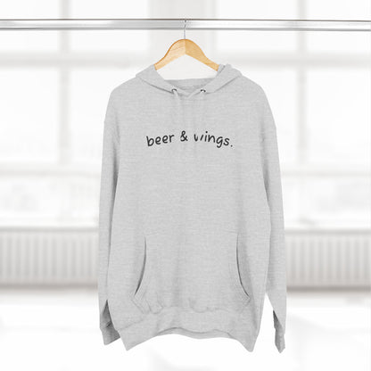 Beer and Wings Fleece Hoodie | Cozy Sweatshirt for Foodies, Gift for Beer Lovers, Casual Wear, Unisex Pullover