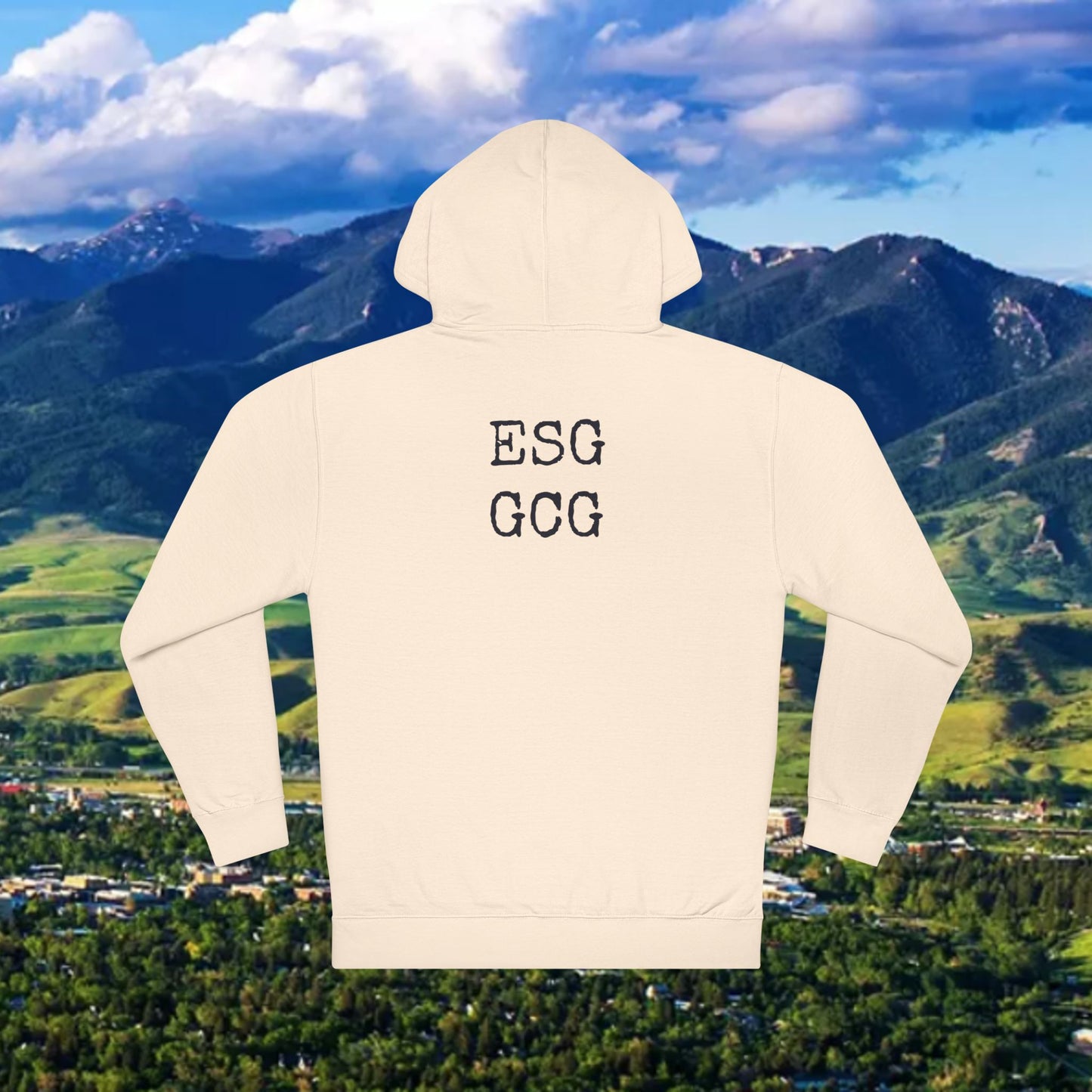 Montana Paw Hoodie — State Outline with Cat Paw Graphic (ESG GCG Back)