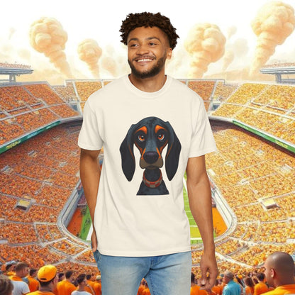 Garment-Dyed Dog Portrait T-Shirt, Sports Fans, Gameday Gift, Casual Wear, Unisex Tee, Perfect for Tailgates