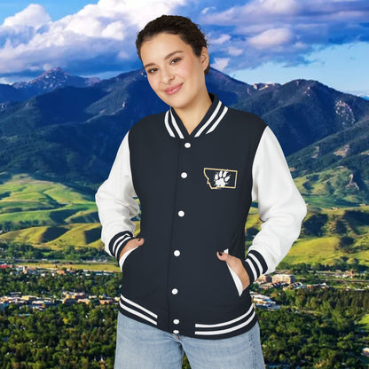 Letterman Jacket – Varsity Blue Fist Patch with FLC Back