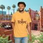 Unisex Garment-Dyed T-shirt with 'TEMPE' Design, Casual Summer Tee, Cool Streetwear Top, Perfect for Festivals