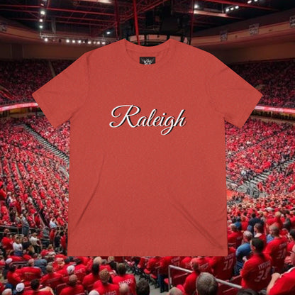 Raleigh Unisex Triblend Tee, Casual Wear, Gift for Travelers, Summer Apparel, Vintage Style T-Shirt, Everyday Comfort