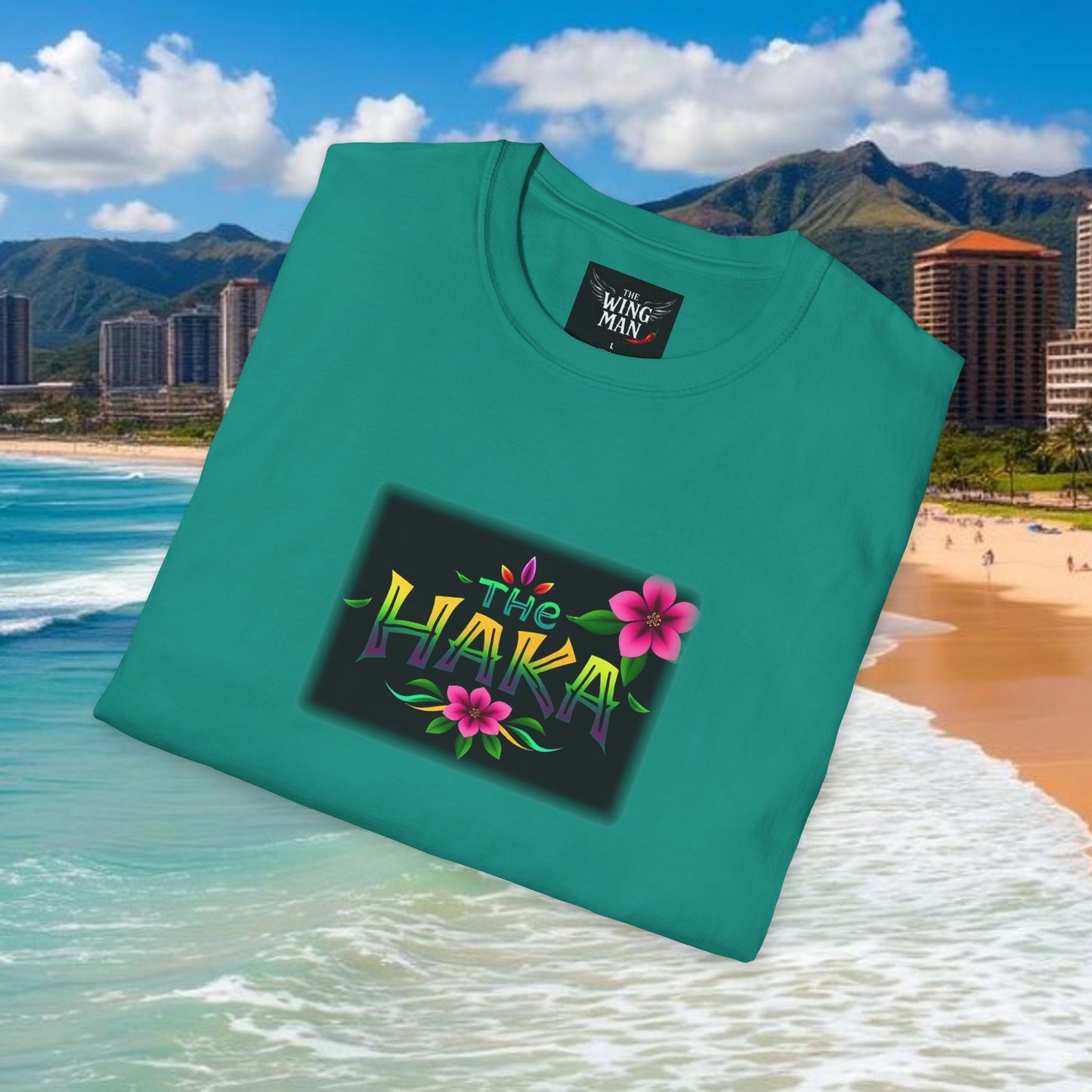 T-Shirt with HAKA Design, Tropical Vibe Tee, Perfect for Hawaii Fans, Unisex Graphic Tee, Summer Essentials, Gift for Friends