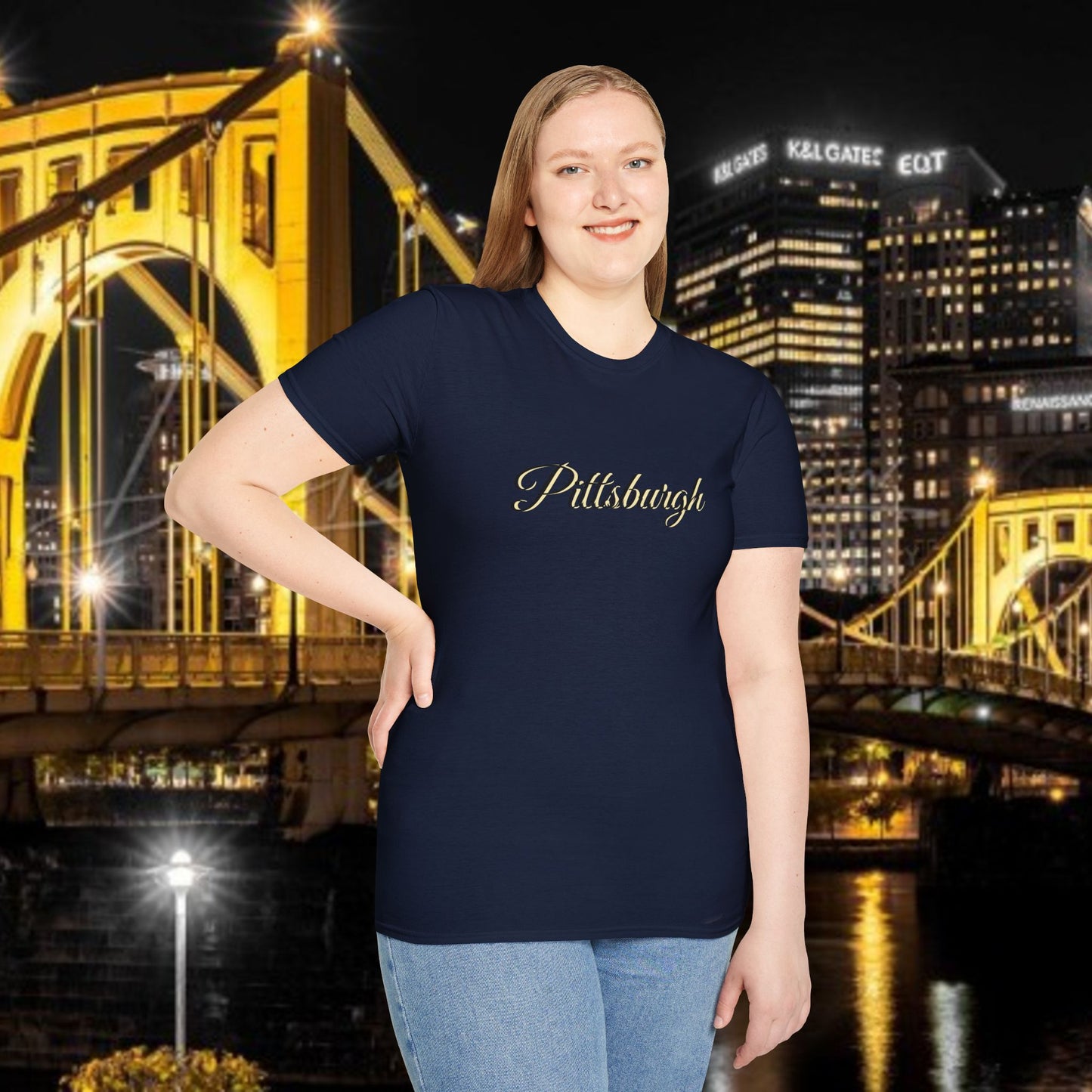 Pittsburgh Softstyle Tee, Unisex Graphic T-Shirt, Casual Wear, Sports Fan Apparel, Gift for Him/Her