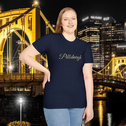 Pittsburgh Softstyle Tee, Unisex Graphic T-Shirt, Casual Wear, Sports Fan Apparel, Gift for Him/Her