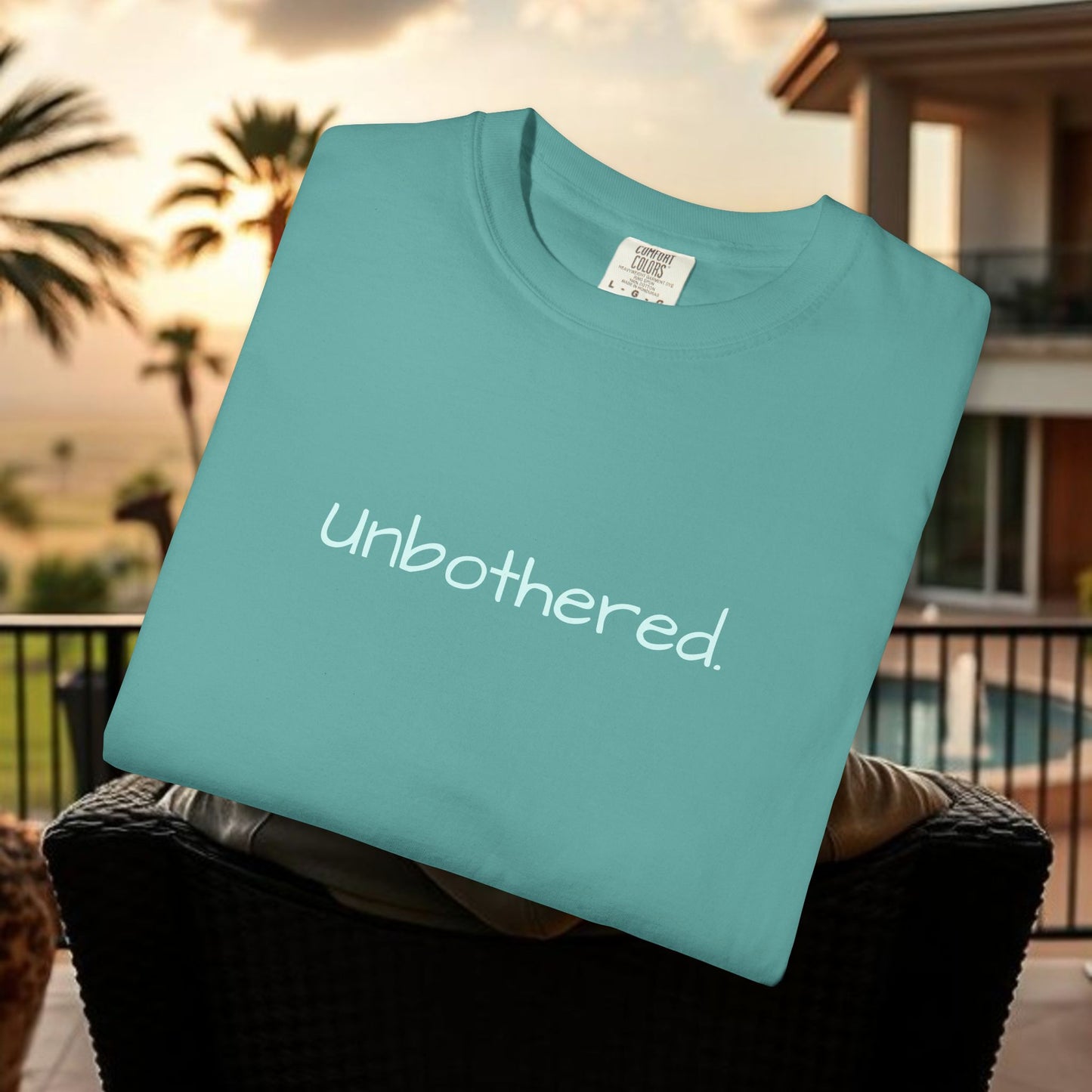 Unbothered Garment-Dyed T-Shirt, Relaxed Fit Tee, Casual Everyday Wear, Gift for Friends, Relaxation Apparel, Trendy Summer Top