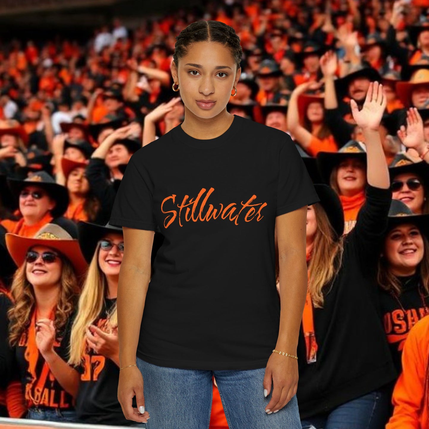 Stillwater Script T‑Shirt — Casual City Pride Tee, Soft-Style Shirt, Perfect for Gameday