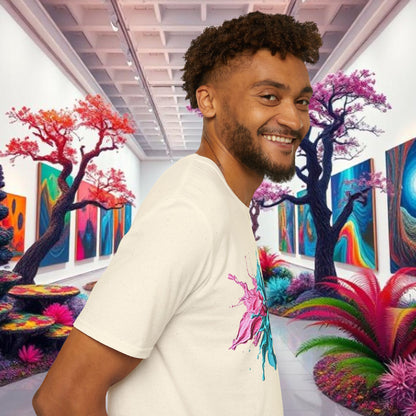 Color Splash Unisex Softstyle T-Shirt | Artistic Tee, Casual Wear, Gift for Art Lovers, Summer Fashion, Graphic Shirt