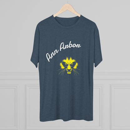 Ann Arbor Script Tee — Vintage Maize & Blue University T‑Shirt, Perfect for Gameday