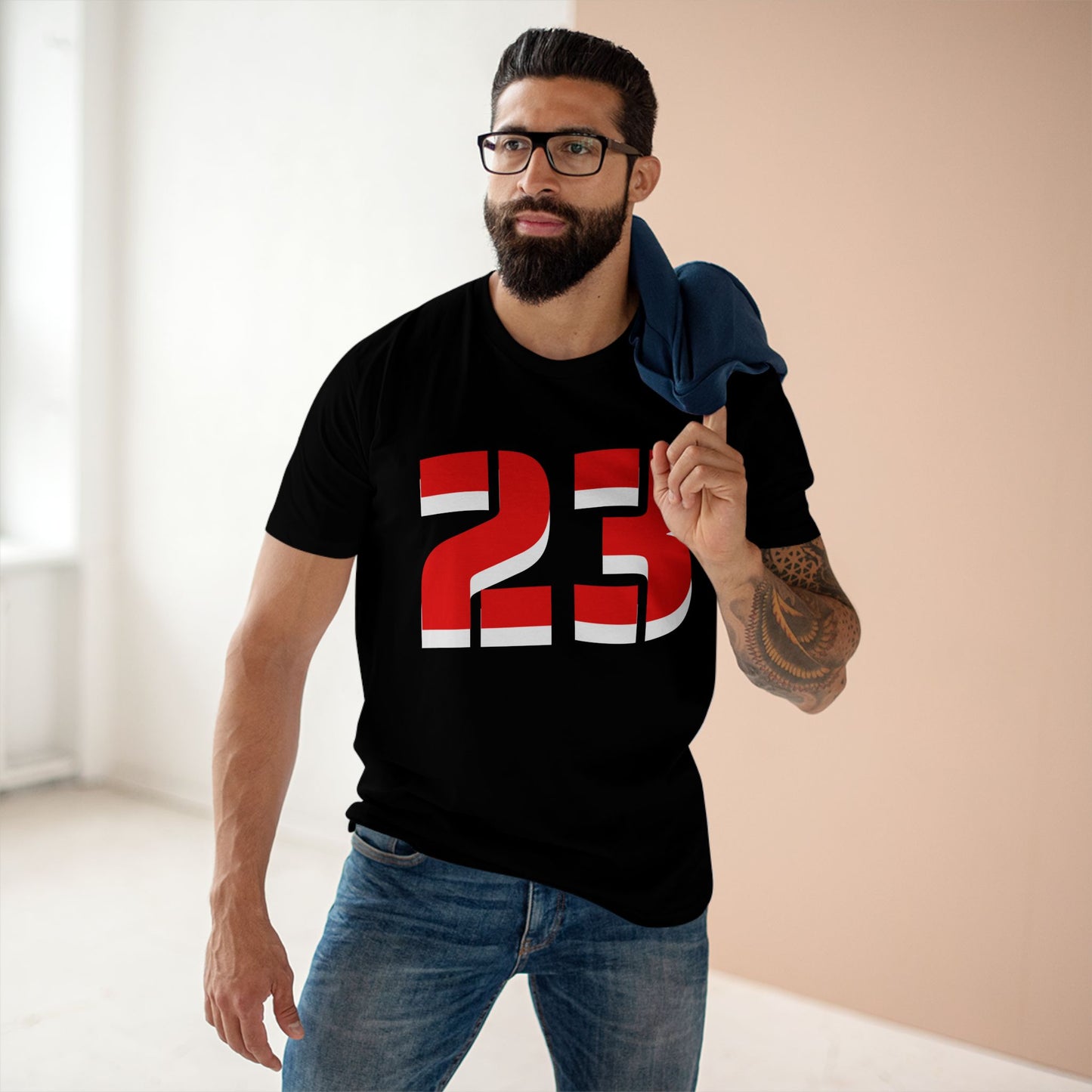 Sporty Adult Tee with Bold Number 23, Casual Fan Shirt, Basketball Apparel, Gift for Sports Lovers, Team Spirit Top