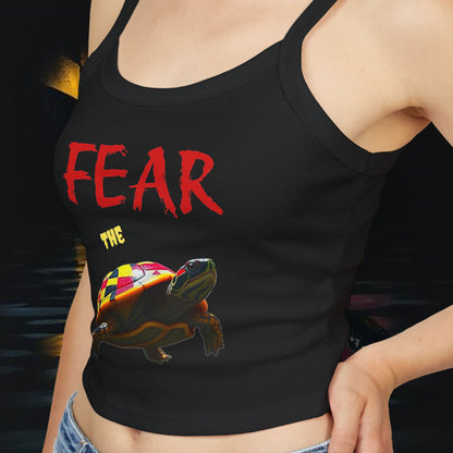 Fear Turtle Print Women's Tank Top, Cool Summer Apparel, Gym Top, Festival Wear, Maryland Fashion