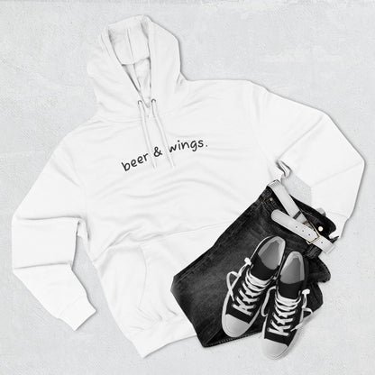 Beer and Wings Fleece Hoodie | Cozy Sweatshirt for Foodies, Gift for Beer Lovers, Casual Wear, Unisex Pullover