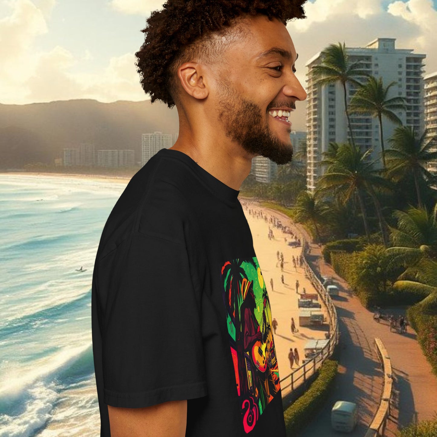 Vibrant Beach Vibes Unisex T-Shirt - Music & Paradise Design