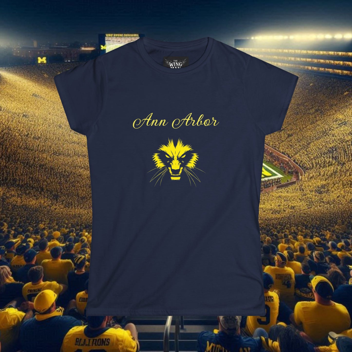Women's Ann Arbor Tee, Casual Game Day Shirt, Team Spirit Top, College Pride Apparel, Unique Athletic Wear