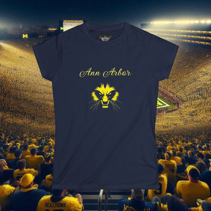 Women's Ann Arbor Tee, Casual Game Day Shirt, Team Spirit Top, College Pride Apparel, Unique Athletic Wear