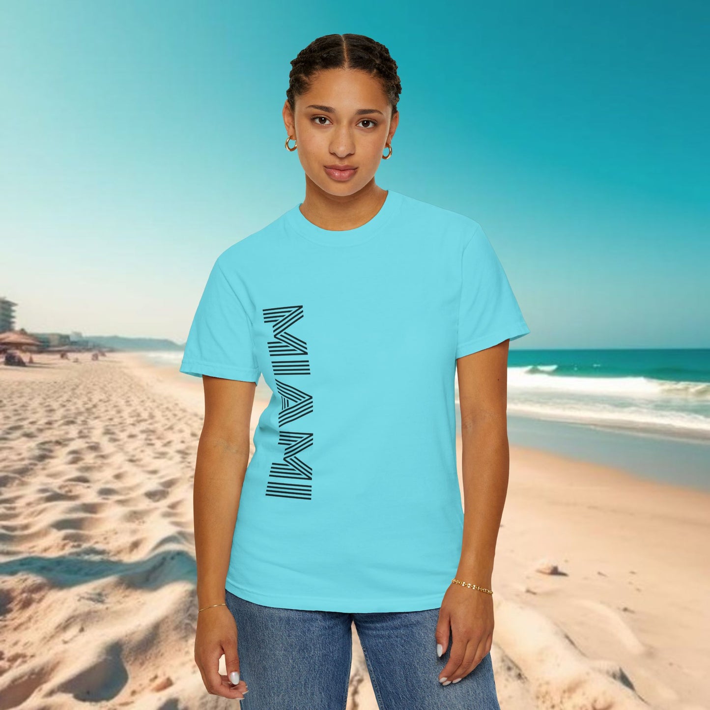 Miami Garment-Dyed T-Shirt - Vibrant Coastal Style, Unisex Summer Tee, Beachwear, Travel Souvenir, Gift for Miami Lovers