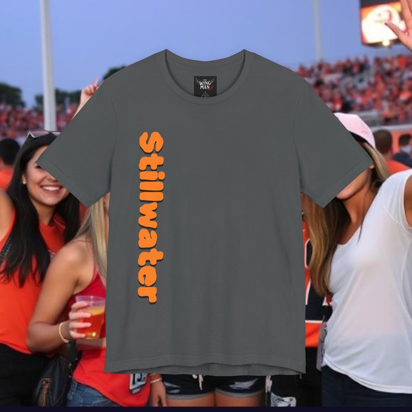 Stillwater Statement Tee, Unisex Short Sleeve Shirt, Casual Wear, College Gear, Festival Outfit, Unique Graphic Tee