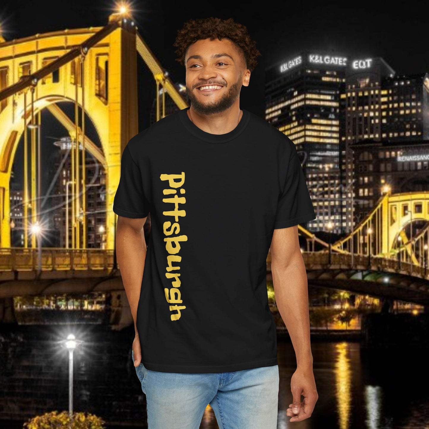 Pittsburgh Black & Yellow Vertical Tee