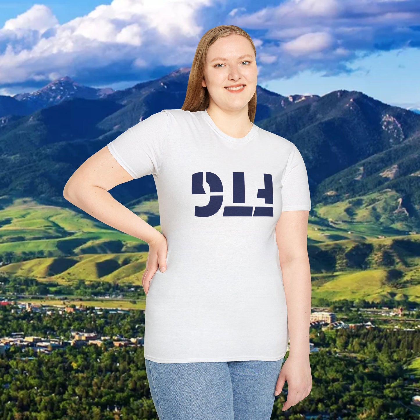 Upside Down FTG Unisex Softstyle T-Shirt - Trendy Fashion Tee, Everyday Comfort, Gift for Bobcat Fans, Gameday Wear, Relaxed Style