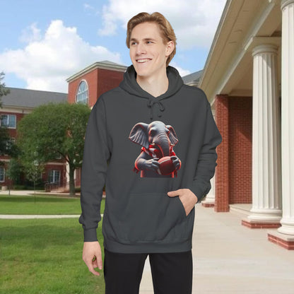 Elephant Graphic Hoodie for College Sports' Lovers, Cozy Unisex Sweatshirt, Unique Gift for Football Fans