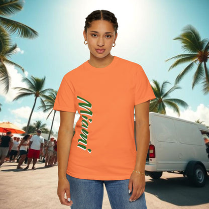 Miami Vibe Unisex Garment-Dyed T-shirt, Casual Wear, Summer Fashion, Nature Lovers, Beach Party, Gift Idea
