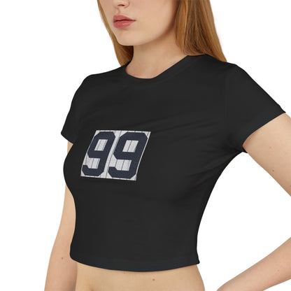 Baseball Stars 99 Graphic Women's Baby Tee, Cute Casual Top, Trendy Crop Tee, Summer T-Shirt, Gift for Her, Unique Party Wear