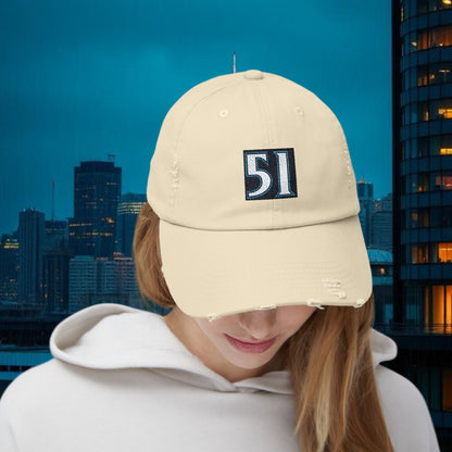#51 Legends Distressed Cap with Vintage 51 Design | Casual Hat for Everyday Style, Trendy Accessories