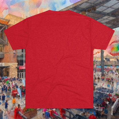 Atlanta Script Tee — Red Diagonal City Name T-Shirt, Tri-Blend Super Soft Style T-Shirt, Perfect for Gameday or a Night Out