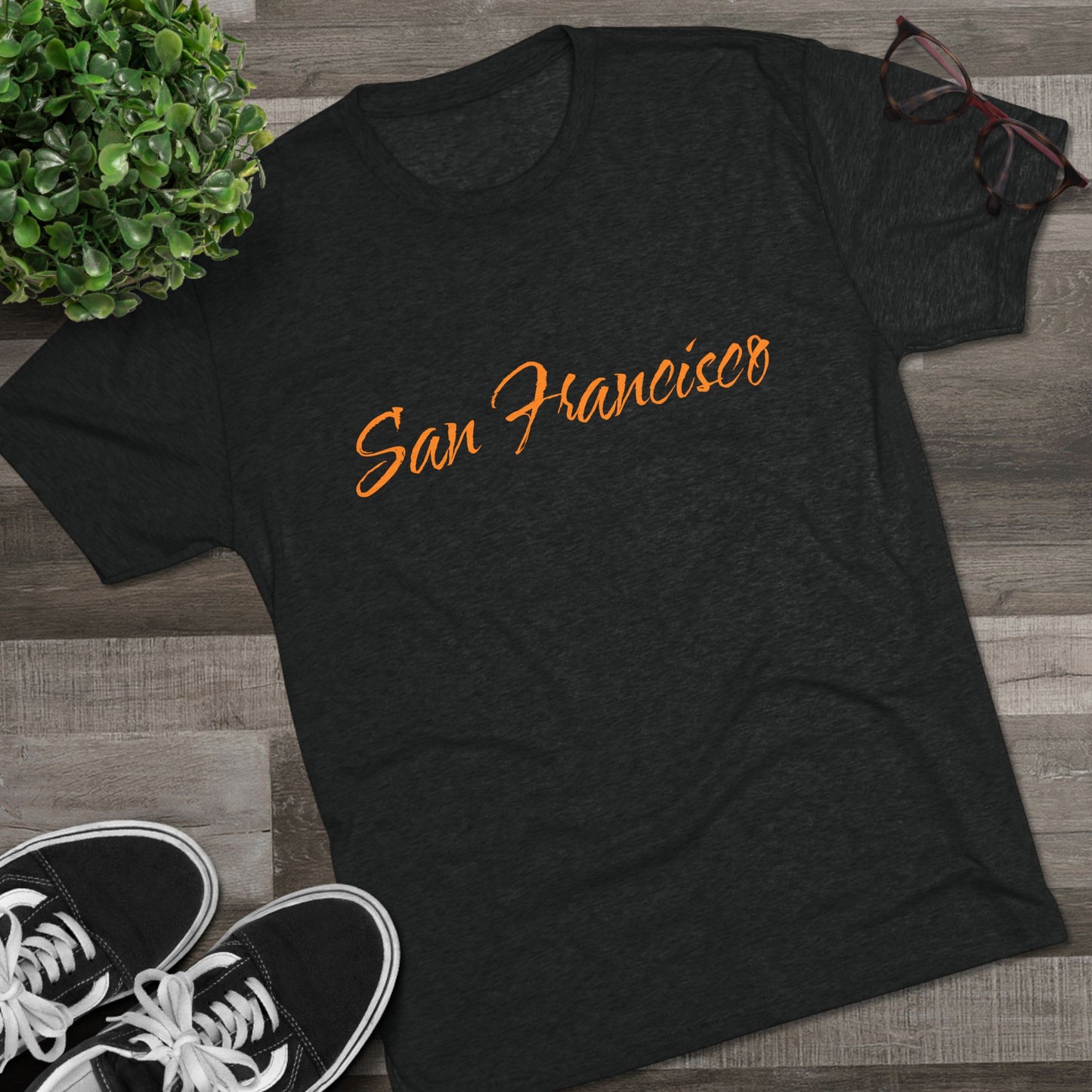 San Francisco Script Tee — Minimal City Skyline Graphic T‑Shirt, Perfect for Gameday, Tri-Blend