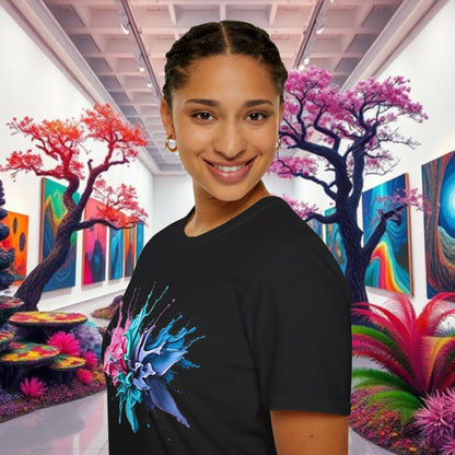 Color Splash Unisex Softstyle T-Shirt | Artistic Tee, Casual Wear, Gift for Art Lovers, Summer Fashion, Graphic Shirt