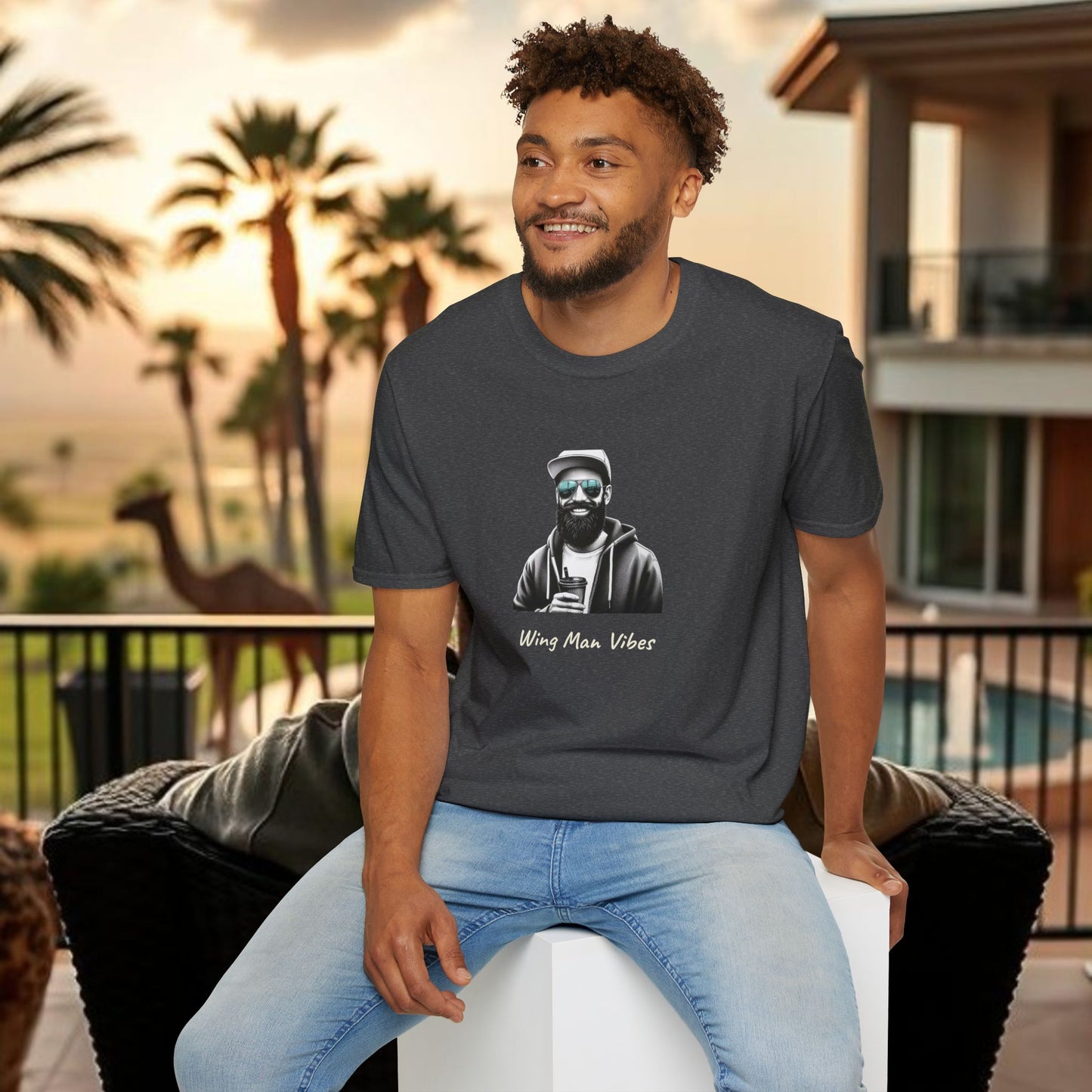 Wing Man Vibes Unisex T-Shirt, Angel Wings Tee, Gift for Him, Graphic Tee, Casual Shirt, Mens Top