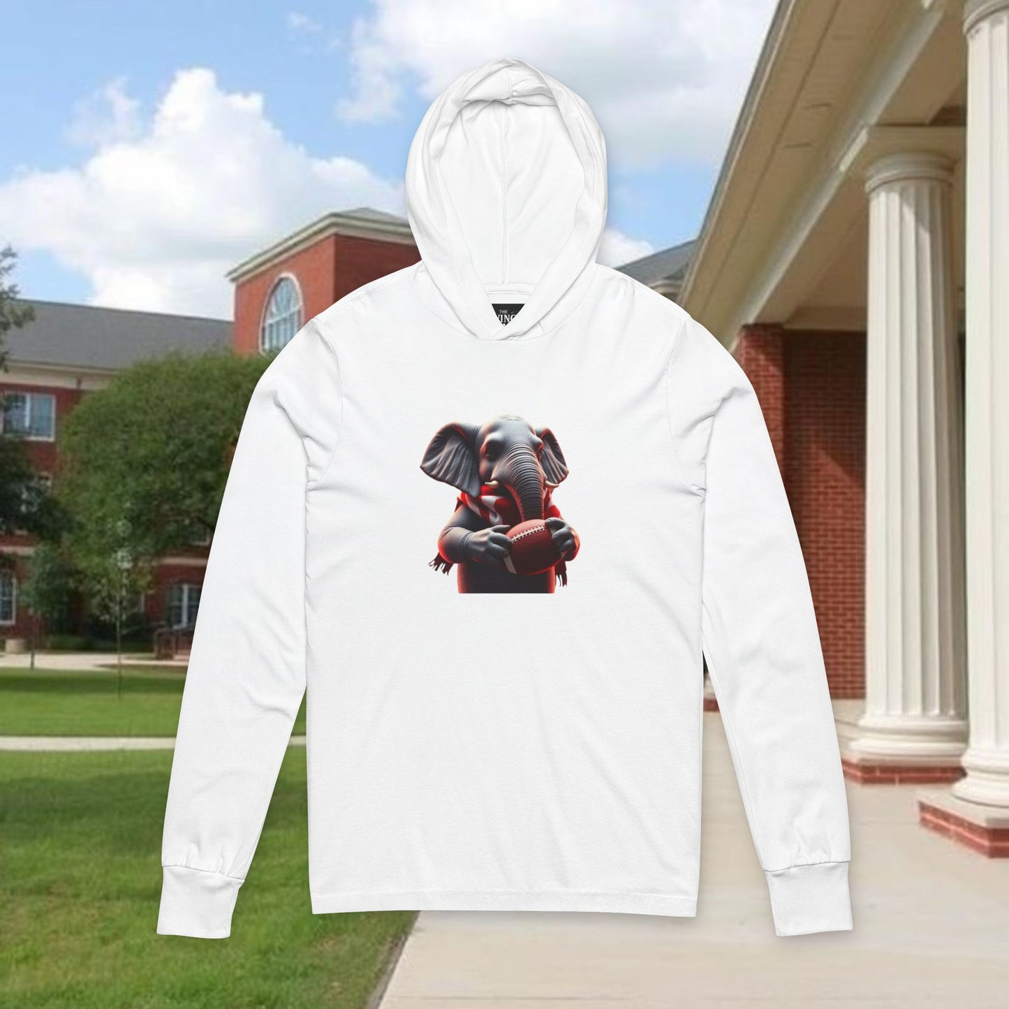 Unisex Hooded Long Sleeve Tee, Casual Wear, Tailgates and Gameday, Cozy Outerwear, Unique Gift for Him, Her & Kids