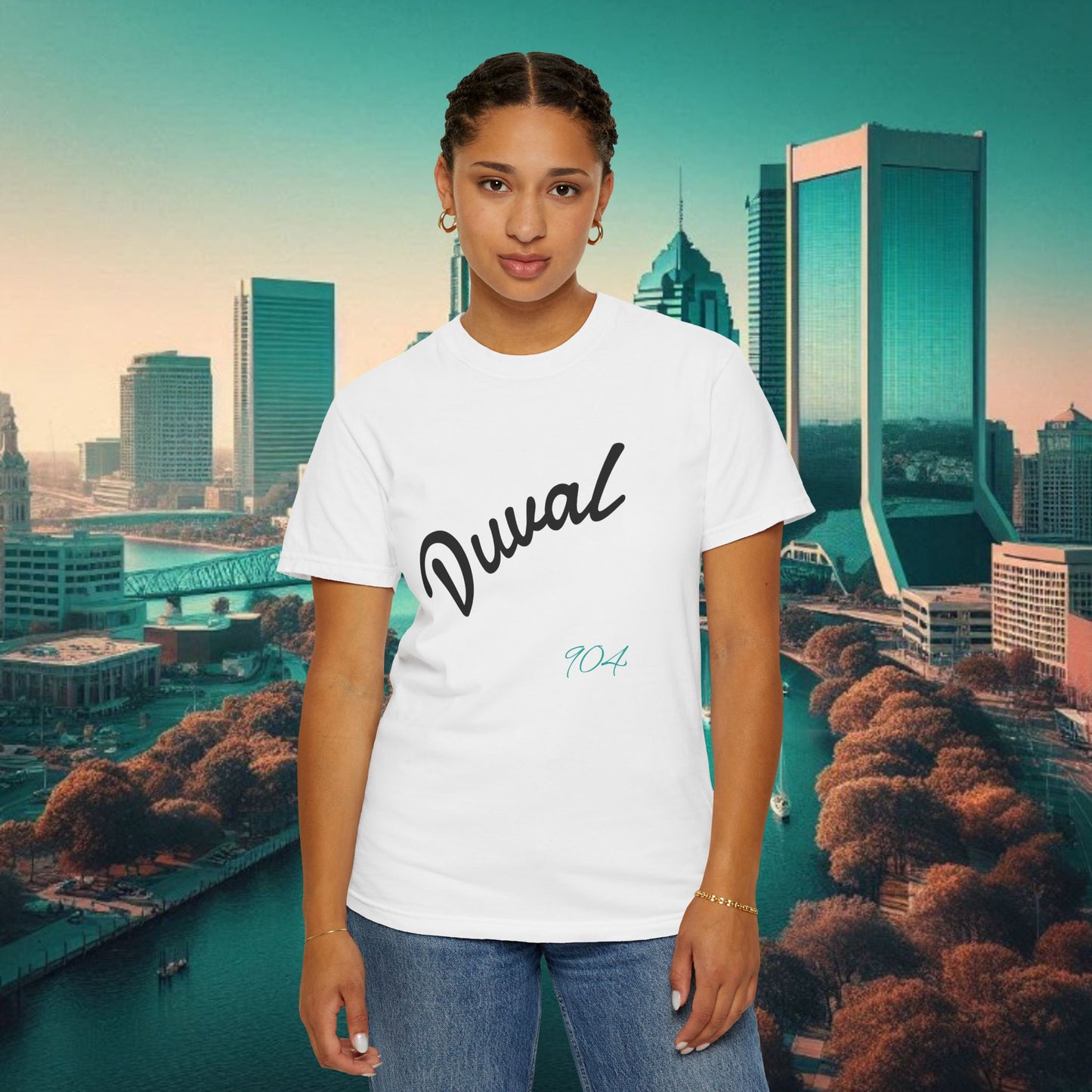 Duval Script T‑Shirt — Jacksonville Retro City Tee, Perfect for Gameday or Everyday Use. Soft style T-Shirt.