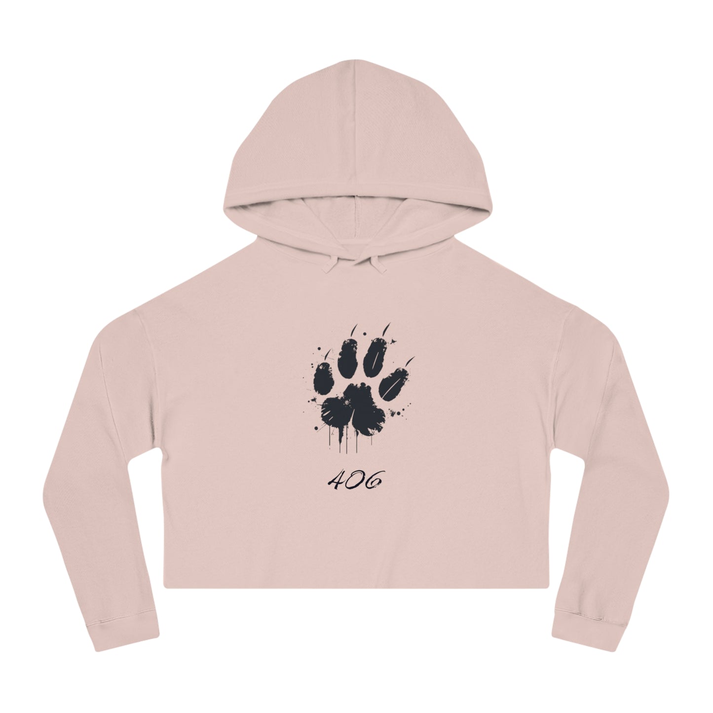Bobcat Paw Print Cropped Hoodie, Tailgate Sweatshirt, College Football Game Day Top, Women's Hooded Sweater, Bobcat Lover Gift, Animal Print