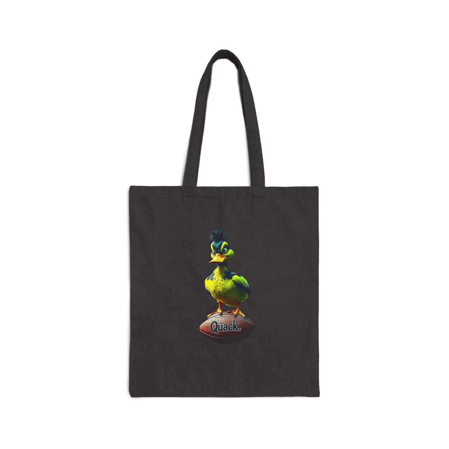 Eco-Friendly Cotton Canvas Tote Bag, Oregon outline with Vibrant Duck Logo. Logos on both sides.