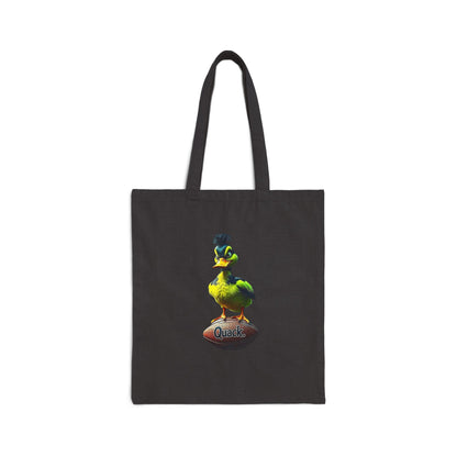 Eco-Friendly Cotton Canvas Tote Bag, Oregon outline with Vibrant Duck Logo. Logos on both sides.