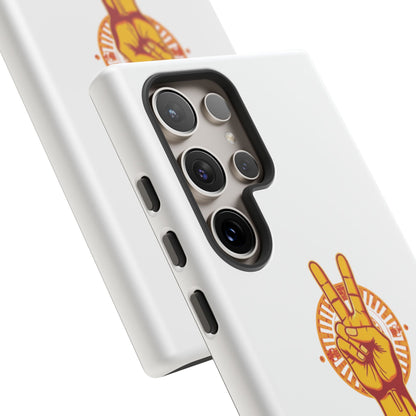 Victory Themed Stylish Phone Case - Tough Cases with Peace Sign Design, Customizable Phone Covers, Gift for Tojan Fans, Trendy Accessories