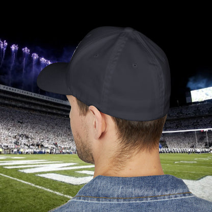 Fierce Silhouette Embroidered Hat - Stylish Closed-Back Structured Cap for Football Fans, Gameday, Tailgate, Unique Accessory