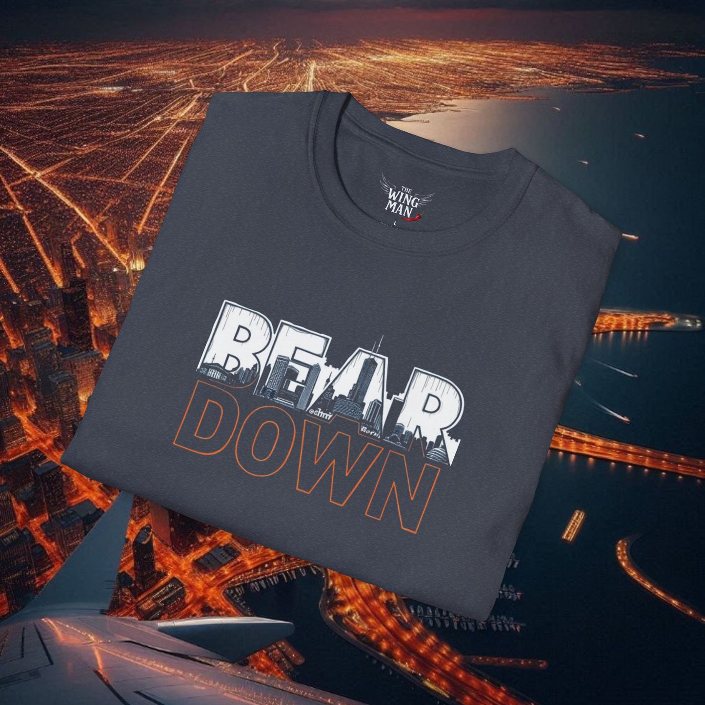 Bear Down Unisex Softstyle T-Shirt, Casual Graphic Tee, Gift for Bears Fans, Sporty Apparel, Everyday Comfort Shirt