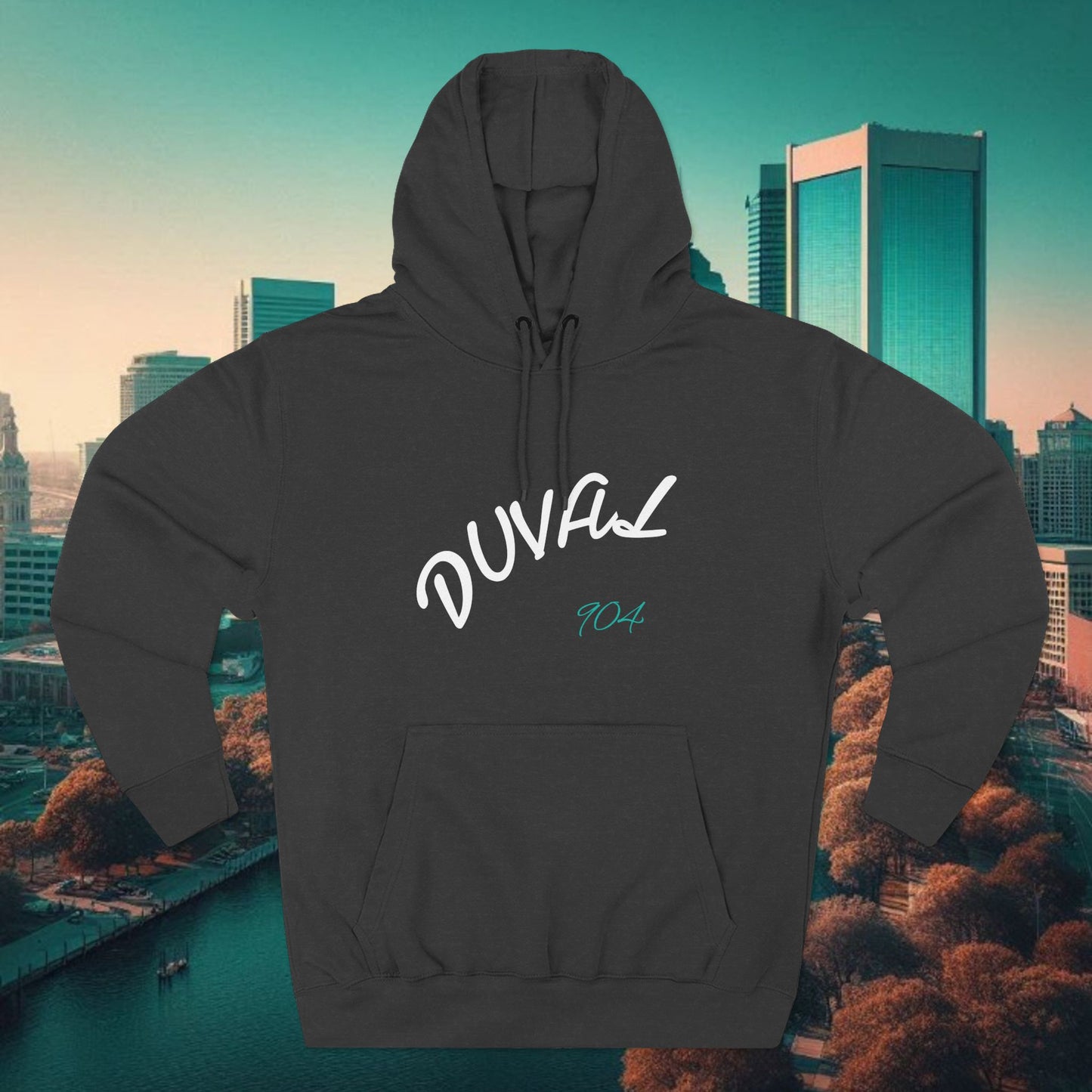 Duval Script Hoodie — Jacksonville City Name Pullover, 904 Area Code, Perfect for Gameday or a Concert