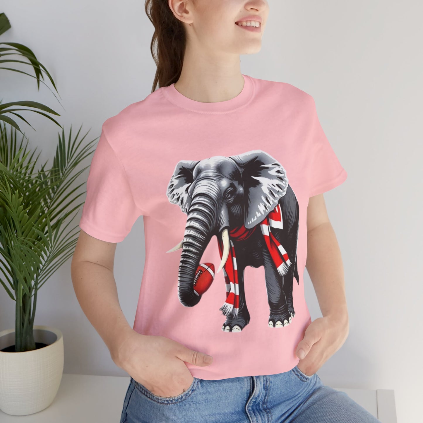 Elephant Graphic Tee — Cute Elephant Wearing Scarf T-Shirt