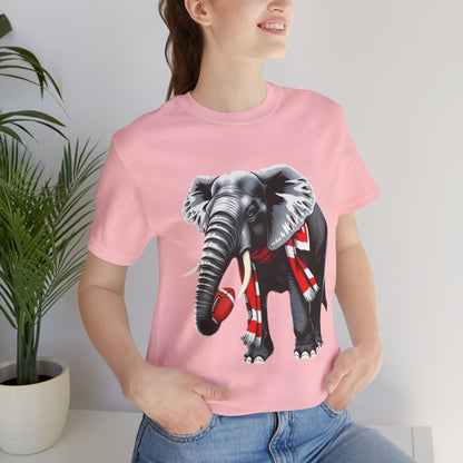 Elephant Graphic Tee — Cute Elephant Wearing Scarf T-Shirt