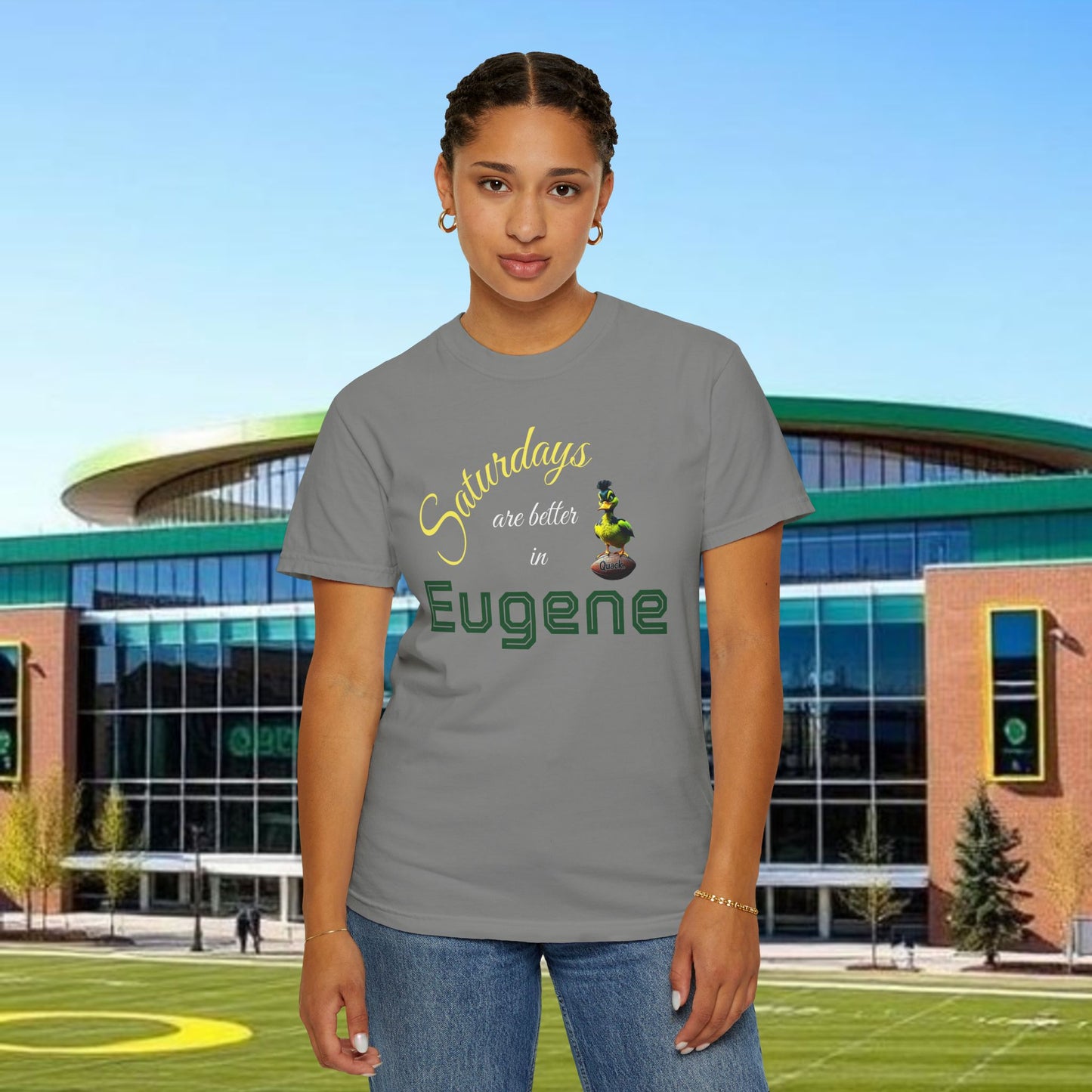 Eugene Saturdays T-Shirt | Unisex Garment-Dyed Tee for Gametime, College Spirit, Graduation, Tailgating, Oregon Fans